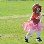 Red Sox runner Lilly Norris headed home from third, not for dinner mind you, but to score of course as a teammate connected for a hard-hit line drive to the infield.