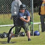 Mariner hitter Wyatt Engeseth kept his eyes on the ball as he swung for the fence in this action-packed contest between the Mariners and the Pirates.