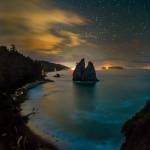 About this photo from Hole in the Wall Matt said, This may be my favorite shot of the bioluminescence I have taken thus far. This shot took so much planning and patience, arriving before sunset, then waiting out the high tide to hike back at 3 a.m.… Everything lined up just right so that I got the shot with the glowing blue waves on only my second attempt. It was truly a spectacular night and worth every bit of the struggle to capture this iconic spot in a truly unique light. If you cant tell I am obsessed with the bio-blue. Photos Matt Nichols