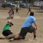 Mossquatch runner Gavin Velarde slid safely into third against Good Wood.