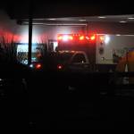 One of several ambulances which were active at the Forks Hospital early Saturday morning with victims of an accident that took place around 4 a.m. this morning on the Sitkum-Sol Duc Road also known as the "A" Road.  Photo by Lonnie Archibald