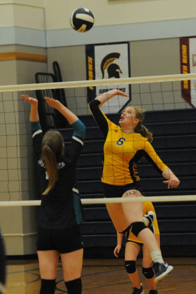 Spartan Keana Rowley (6) hits.