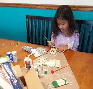 Elizabeth hard at work creating her decorations. Submitted photos
