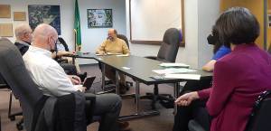 FEMA and SBA representatives met with city officials Rod Fleck and Audrey Grafstrom last week to update on helping local citizens who were impacted by the November 2021 flooding and slides. The city also has requested funding to help with work that is needed to deal with sediment, clean ditches and replace culverts. Photo Christi Baron