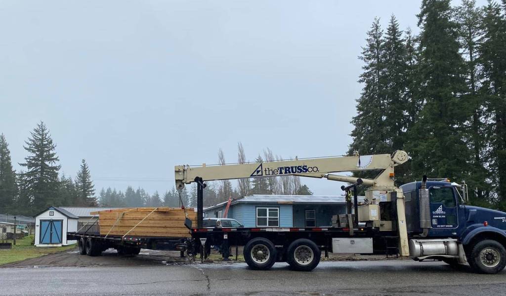 The trusses arrived a few days later and have since been placed on the roof.