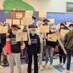 FHS history students protesting British tyranny - Alexis Campbell, Emerson McKee, Klaton Helvey, Zoie Davis, Matt Jacobson, Ryan Rancourt, Nik Kelley, Ashlynn Carstensen, Arianna Gonzalez, Tyler Whidden, Kevin Camacho, Anthoney Beglinger. Submitted Photos