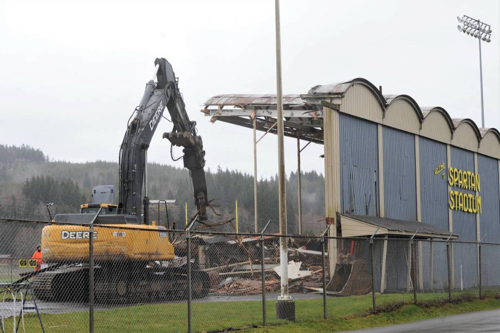 And … last week the old stadium came down to make way for something new and safer! Photo Lonnie Archibald