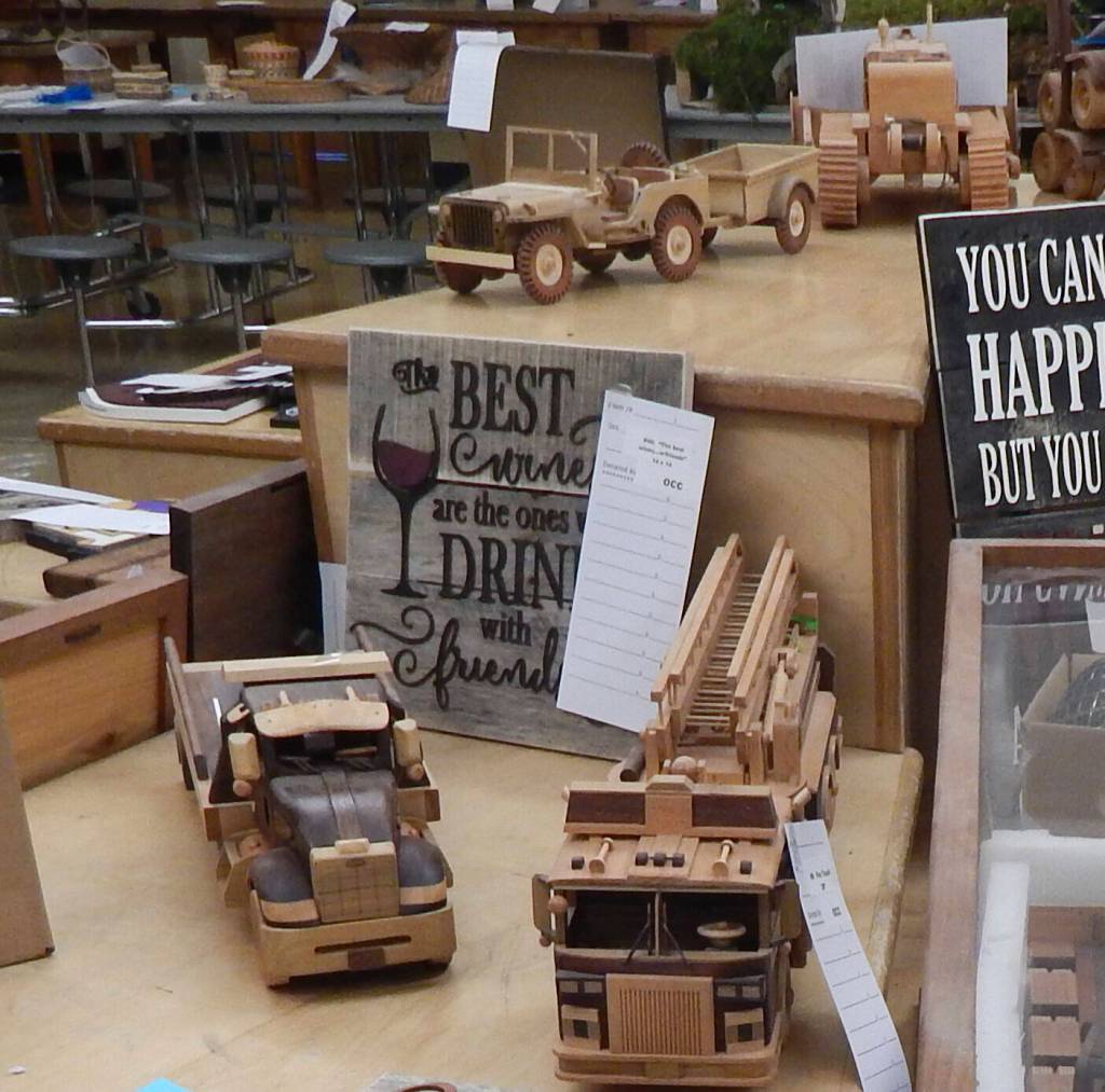 At right: The OCC Woodshop items were amazing and plentiful this year!
