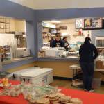 Below: A rare lull at the senior parents concessions …the food was amazing!