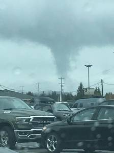 This photo of a funnel cloud was taken last Friday morning near Outfitters parking lot.