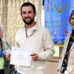 Sue Trettevik (left) and Rosemary Sternbeck (right) presented Reece Moody (center) with Siorfs newly created Janet Marion Scholarship. This scholarship was created in memory of former SIORF member Janet Marion for registered nurses wishing to further their education.