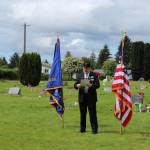 Forks city attorney/planner Rod Fleck donned a civil war soldiers cap and shared some information on that war as well as some of the civil war veterans buried at the Forks Cemetery.