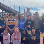 All the Spartans together for a photo. Track and Field Coach Pam Gale said,  There were lots of succeses for the Spartans this year. After two years of no State - What a great season!