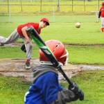 In action, Saturday pitching against the Cubs was Angels Dominick Sanchez. Photo by Lonnie Archibald