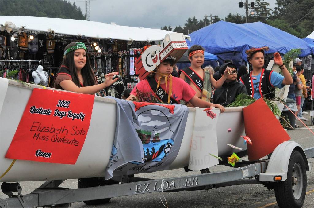 2022 Quileute Days Royalty canoe float with Miss Quileute Elizabeth Soto. Photos by Lonnie Archibald