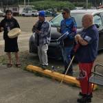 Quileute drummers welcomed Sainato along with Quileute Warrior Tom Jackson on Friday in La Push.