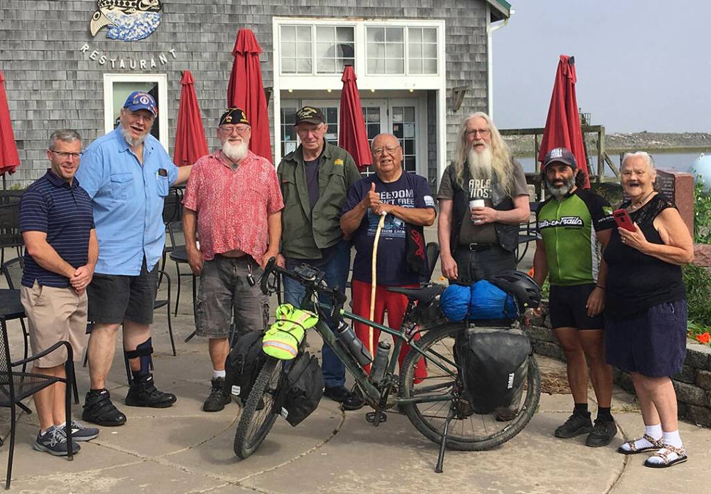 American Legion Post 106 members greeted Jared Sainato at LaPush on Friday. Submitted photos