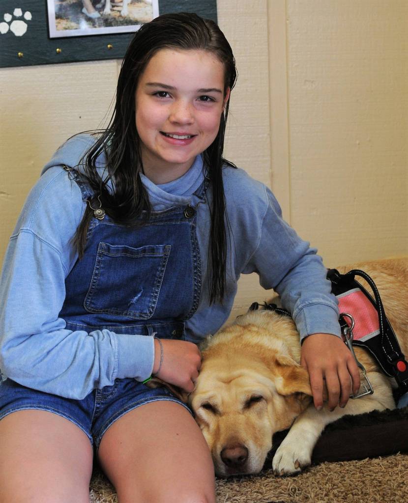Brooklynn Rondeau with Lilly. Lilly appeared to be ready for a nap.