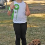 Sophie Davis and Dixie with the Best In Show ribbon.