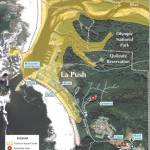 Department of Natural Resources map showing tsunami hazard zone in yellow.