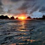 Enjoying a beautiful sunset on First Beach at La Push is a great place to be …unless there is a tsunami coming. Come Monday evening Sept. 12 to learn what to do before, during, and after a tsunami. Photo by Randy Eastman Sr. More of Randys scenic photos can be found on his Facebook Page.