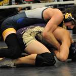 Spartan Mathew Montes defeated Beauregard of Sequim 9 to 0 in the 113 lb class. Photos Lonnie Archibald