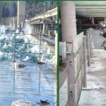 The Hood Canal Bridge takes a pounding from weather and waves and will need a number of weekend closures for repairs this summer. WSDT Photos