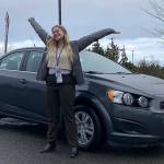 Former Forks Grad and Sales Consultant at Wilder Auto in Port Angeles, Lauren Decker, says come on out for the auction this weekend and bid on this 2013 Chevy Sonic LT. Thanks to Wilder Auto for their generous donation!