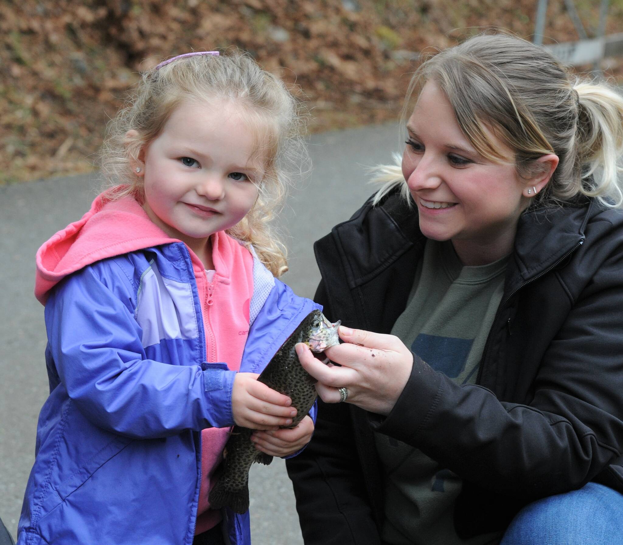 Three-year-old Harper Fletcher was all smiles after landing this lunker. Photo by Lonnie Archibald