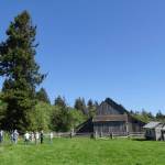 Members of the OOS gathering in the Cowan orchard.