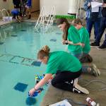 Forks Whales team conducts an ROV challenge in the pool.
Forks Whales team conducts an ROV challenge in the pool.
