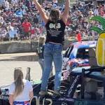 Kaidence Rigby celebrates ….as she took the Rookie Driver Award, 1st place in the Powder Puff Heat, Best Paint Award, and the coveted Wild Woman Award. Assisting Kaidence was Kadie Wood. Submitted Photo