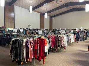 Gingers Closet re-opened in its new location, on Friday, at 170 Sol Duc Way, formerly the Church of the Nazarene. In addition to the large clothing area, there is a bedding/linens room as well as a dedicated space that will assist those with mending etc. The new location also has a fitting room. Hours of operation are 11 a.m. to 6 p.m. M/W/F/Sat. For those wishing to drop off donations there is a side door just left of the main entrance and a volunteer can help you unload. Photo Christi Baron