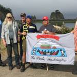 US Marine Carlos Monterroza with local veterans Joe, Rick and Mike, Tom and Bubba. Submitted Photos