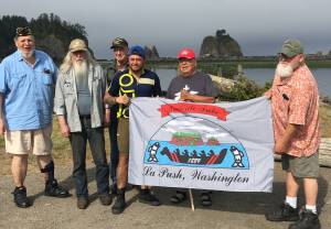 US Marine Carlos Monterroza with local veterans Joe, Rick and Mike, Tom and Bubba. Submitted Photos