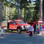 Many log trucks participated…Pat Ruble was one of several truckers handing out treats.