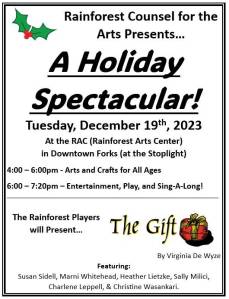 Some family fun and the return of a Rainforest Players Production! The event is Free. Donations are gladly accepted.