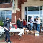 Forks NHS members surrounded by donations. Photo Cheryl Archibald