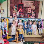 Morning Class
On the slide: Liam, James, Jace, Sienna. Firetruck: Addisyn. Backrow: Brody, Etta. Middle row: Luna, Grace, Timber, Finnegan, Croia, Jr. Rocking horse: Havana, Samantha. Not pictured: Grayson.