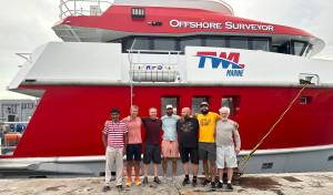 Tony Romeo center of the photo with members of his team, taken in Funafuti, Tuvalu at the half point in the expedition. Photos Deep Sea Vision exclusive to the Forks Forum