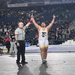 For the second straight year, Spartan Sloan Tumaua is a state champion. Tumaua, the 2023 champion at 220 pounds, moved up to the 285-pound level this year. See story page 3.