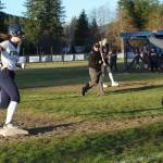 Forks Keira Johnson rounds third with her second home run of the day. Photo by Lonnie Archibald