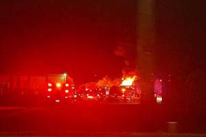 Last Wednesday evening local first responders were called to a motorhome fire on G Street. According to Forks Police Chief Mike Rowley, sadly, an occupant was unable to escape, and that next of kin was being notified. Chief Rowley also shared that the fire was not of a suspicious nature. Submitted photo