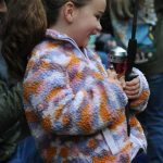 Gabby Salsgiver age 6 was happy as she reeled in her fish.