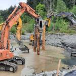 The Elwha Bridge project continues on ….perhaps other tools will be found as excavation is underway in former lake Aldwell.