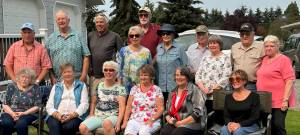 The FHS Class of 1961 had their reunion on Saturday, September 6, 2024, in Carlsborg, WA at the home of Art Kelm.
It was a beautiful, warm PNW day and all enjoyed food, friends, and lots of laughs.
Back row L-R: Art Kelm, Gary Morningstar, Al Kitchel, Shirley (Warren) Mast, Bob Medsker, Beth (Barlow) Velie, Frank Rogers, Marcia (Mackey) Smith, Glen King, Sue (Whitehead) Henson.
Front row L-R: Rosie Post, Linda (Christopherson) Ulin, Betty (Brager) Kitchel, Gail (Cook) Windle, Diane Durboraw, Judy Jones (Dean). Submitted photo
