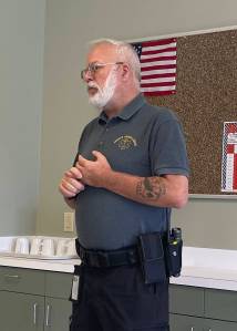 Forks EMT Tim Wade makes a point at the BGC meeting last week. Photos Christi Baron