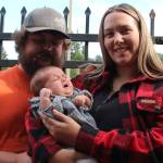 The littlest Little Logger, two-month-old Harlyn King, was drawn as the first-place winner. Harlyn is seen here with her dad Blake and mom Cori. Second place went to Caden Rathjen and third to Madden Farias. Thanks to all the Little Loggers, and their parents and grandparents for participating! Photo Christi Baron