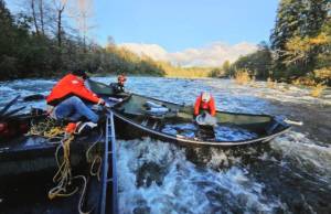 Earlier last month, a Quileute Natural Resources jet boat crew sprang into action after an emergency call involving a drift boat stranded in swift waters. Dustin Larkin and Tony Foster, piloted their boat to the scene, where they found three fishermen in need of assistance. The duo worked swiftly to bring all three men safely ashore.
Once the fishermen were safe, Larkin and Foster turned their attention to the stranded boat, teaming up with the Clallam County Fire Protection District #1 Swift Water Rescue Team. Together, they worked to save the boat. Their coordinated efforts turned a potential disaster into a successful rescue. Submitted photo