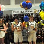Seniors from left Jaiden Hoban, David Ward, Ayden Johnson, and Aliyah Gillett were among those honored during senior Night.